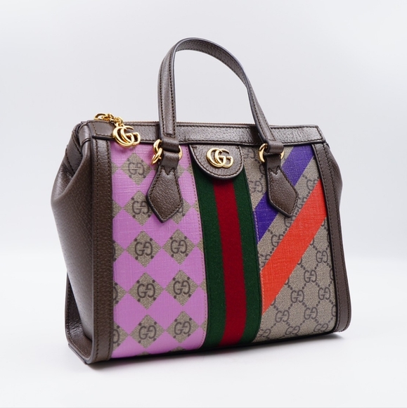AJ56❤️Gucci Geometric GG Supreme Ophidia Tote - Picture 6 of 16